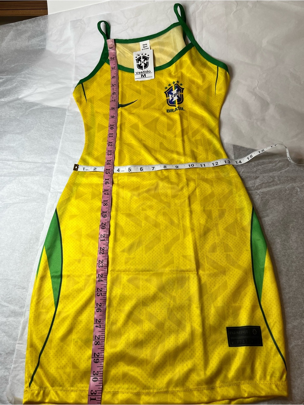 Yellow & Green Brazil Soccer Dress medium